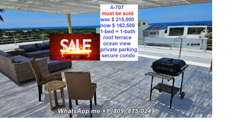 thumbnail for CABARETE: FIRE SALE OF A MODERN 1-BEDROOM APARTMENT, WITH PRIVATE ROOF TERRACE AND SEA VIEW.